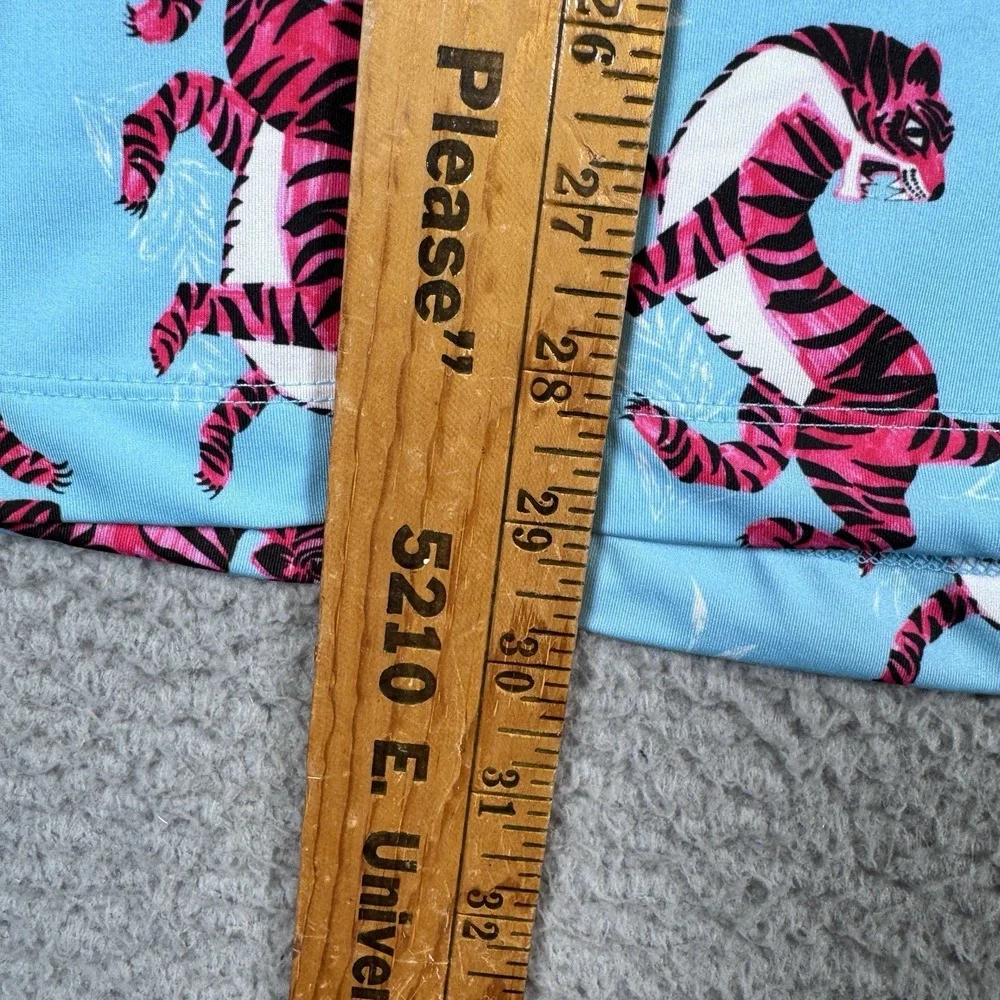 Bad Birdie Polo Mens Large Blue‎ Tiger Watch Print Performance Stretch Golf LOGO